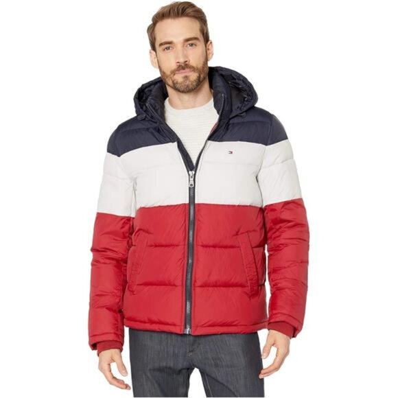 Tommy Hilfiger Men's Down Alternative Hooded Puffer Jacket (Standard and Big & - Picture 1 of 2